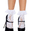 Leg Avenue Lace Anklet with Ruffles - White - One Size