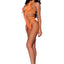 Leg Avenue Lace Cut Out Strappy Bodysuit - Neon Orange/Orange - One Size