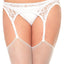 Leg Avenue Lace Garter Belt with Thong - White - One Size - 2pc