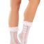 Leg Avenue Lace Ruffle Nylon Anklet with Mini Bow and Heart Accents