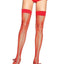 Leg Avenue Lycra Industrial Fishnet Thigh High - Red - One Size