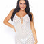 Leg Avenue Mini Dress with Lace Up Front and G-String - White - One Size