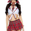 Leg Avenue Miss Prep School - Red/White - Large/Medium - 4 Piece Set
