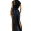 Leg Avenue Nile Queen Catsuit Dress with Jewel Collar Head - Black/Gold - Large - 3 Piece/Piece