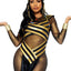 Leg Avenue Nile Queen Catsuit Dress with Jewel Collar Head - Black/Gold - Small - 3 Piece/Piece