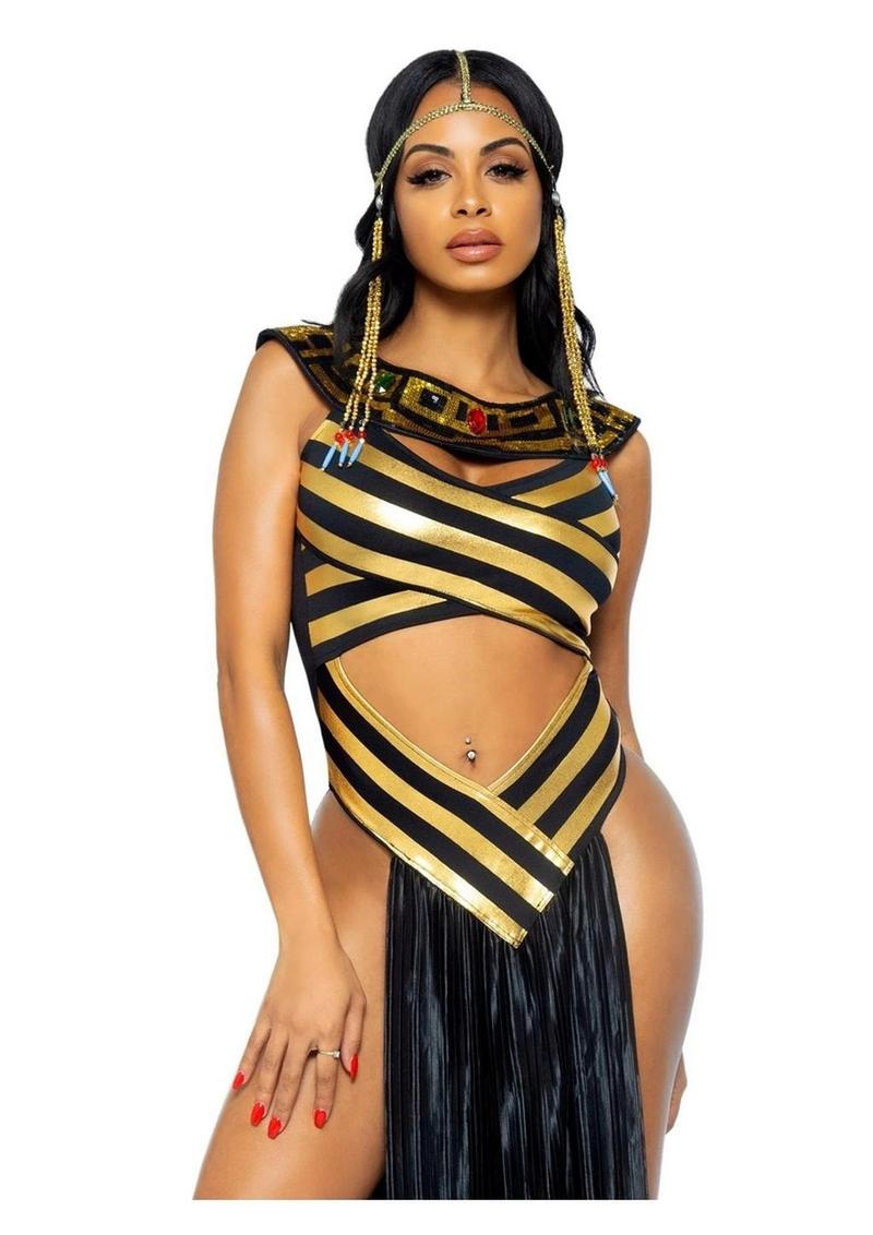 Leg Avenue Nile Queen Catsuit Dress with Jewel Collar Head