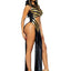 Leg Avenue Nile Queen Catsuit Dress with Jewel Collar Head - Black/Gold - Small - 3 Piece/Piece