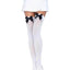 Leg Avenue Nylon Over The Knee with Bow - Black/White - One Size