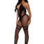 Leg Avenue Opaque and Sheer Keyhole Twist Halter Bodystocking