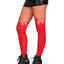 Leg Avenue Opaque Flame Tights with Fishnet Top - Red - One Size