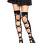 Leg Avenue Opaque Net Cut-Out Butterfly Applique Thigh Highs - Black - One Size