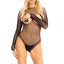 Leg Avenue Open Cup Crotchless Fishnet Teddy - Black - One Size