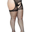Leg Avenue Oval Net Suspender Hose with Opaque Top