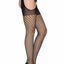 Leg Avenue Oval Net Suspender Hose with Opaque Top - Black - One Size