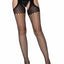 Leg Avenue Oval Net Suspender Hose with Opaque Top