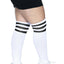 Leg Avenue Over The Knee Athletic Socks - Black/White - Queen/XLarge/XXLarge