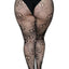 Leg Avenue Pirate Booty Skull Net Pantyhose - Black - Queen/XLarge/XXLarge