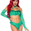 Leg Avenue Poison Temptress Leafy Halter Top with Corset Lace Up Back, Leafy Panty, and Sleeves