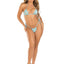 Leg Avenue Rhinestone Bikini Top and Side Tie Thong Panty (2 Piece) - One Size - Baby - Blue