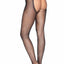 Leg Avenue Rhinestone Fishnet Crotchless Tights with Cheeky Open Back - Black - One Size