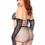 Leg Avenue Rhinestone Fishnet Garter Skirt Set with Bikini Top, G-String, Gloves and Matching Stockings