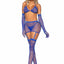 Leg Avenue Rhinestone Fishnet Garter Skirt Set with Bikini Top, G-String, Gloves and Matching Stockings