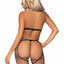 Leg Avenue Rhinestone Fishnet Keyhole Halter Top, G-String and Crotchless Tights