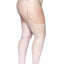 Leg Avenue Rhinestone Fishnet Stockings - White - Queen/XLarge/XXLarge