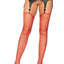 Leg Avenue Rhinestone Fishnet Stockings - Red - One Size