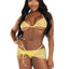 Leg Avenue Rhinestone Mesh Wrap Around Bra Top, G-String Panty, and Ruched Tie Sarong (3 Piece) - Medium/Large - Baby