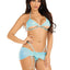Leg Avenue Rhinestone Mesh Wrap Around Bra Top, G-String Panty, and Ruched Tie Sarong (3 Piece) - Small/Medium - Baby