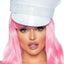 Leg Avenue Rhinestone Trimmed Military Hat - White