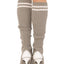 Leg Avenue Ribbed Stirrup Leg Warmers with Athletic Stripe - Grey - One Size