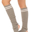 Leg Avenue Ribbed Stirrup Leg Warmers with Athletic Stripe
