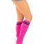 Leg Avenue Ribbed Stirrup Leg Warmers with Athletic Stripe - Pink - One Size