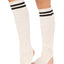 Leg Avenue Ribbed Stirrup Leg Warmers with Athletic Stripe