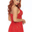 Leg Avenue Rose Lace Flair Chemise - Red - One Size