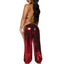 Leg Avenue Ruby Desert Princess Lame Bikini Top and Split Leg Cut-Out Harem Pants with Side Ties - Red - XSmall - 2 Piece