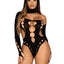 Leg Avenue Seamless Asymmetrical Cut Out Thong Back Bodysuit