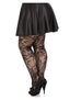 Leg Avenue Seamless Chantilly Floral Lace Tights - 1x-2x - Black