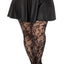 Leg Avenue Seamless Chantilly Floral Lace Tights - 1x-2x