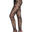 Leg Avenue Seamless Chantilly Floral Lace Tights - Black - One Size