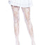 Leg Avenue Seamless Chantilly Floral Lace Tights - Red - One Size