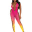 Leg Avenue Seamless Ombre Faux Lace Up Footless Bodystocking - One Size - Sunset