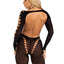 Leg Avenue Seamless Opaque Cut-Out Footless Bodystocking - Black - One Size
