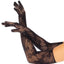 Leg Avenue Seamless Opera Length Floral Net Gloves - Black - One Size