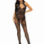 Leg Avenue Seamless Rhinestone Fishnet Bodystocking with Keyhole and Lace Lingerie Detail