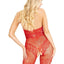 Leg Avenue Seamless Rhinestone Fishnet Bodystocking with Keyhole and Lace Lingerie Detail