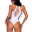 Leg Avenue Seamless Shredded Racer Back Thong Bodysuit - White - One Size