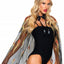 Leg Avenue Sheer Glitter Flame Devil Cape and Devil Horns - Black - One Size - 2 Piece